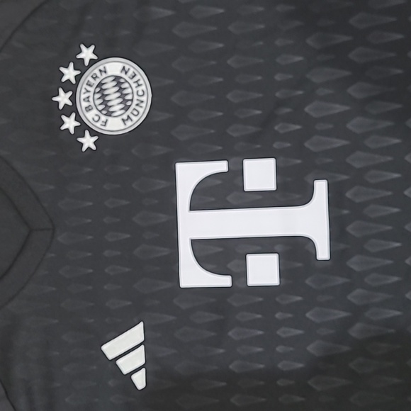 Adidas Bayern Munich Black Soccer Jersey with White Stripes - Picture 3 of 4